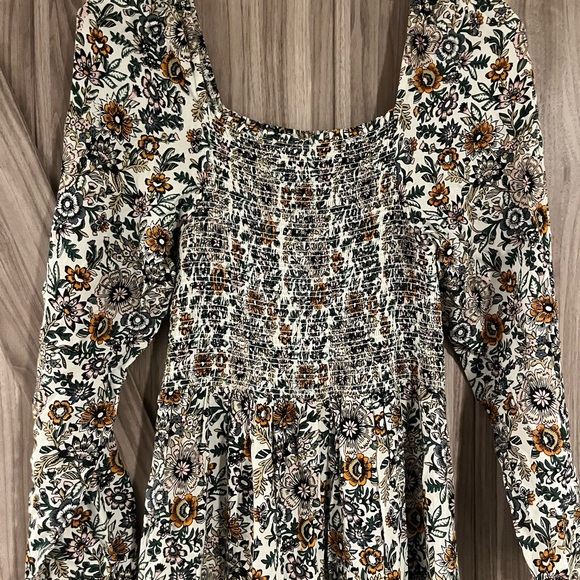 Natural Life Dress Women’s Medium Floral Cotton Tassel Boho - Picture 2 of 7